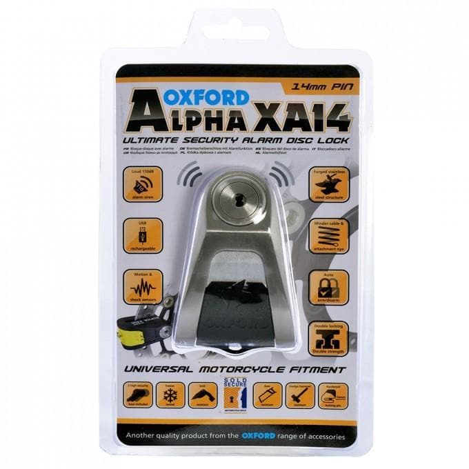 Alpha XA14 Alarm Disc Lock 14mm Stainless